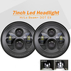 2 Pcs 7 Inch Motorcycle Headlamp DRL Hi Low Beam Headlamp Angel Eye Turn Signal Light Led Headlight for Jeep Offroad 4x4 Lada