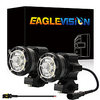 2 Pcs 9 LED Mini Motorcycle Headlight Fog Lights Lamp Auxiliary Driving Motorbike High Brightness DRL Bulb white 6000K