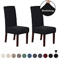 2 Pcs Chair Cover Dining Chair Slipcover Super Fit Stretch Removable Washable Short Dining Chair Protector Cover Seat Slipcover for Hotel/Dining Room/Ceremony/Banquet Wedding Party
