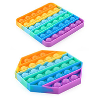 2 Pcs Pinch Bubble Desk Toy Sensory Fidget Toy Stress Reliever Puzzle Cube Gift Kid