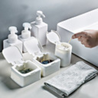 2 PCS Press Type Toothpick Nail Cotton Piece Box Carrying Aneroid Manicure Tools Desktop Bin Container Box Cotton Swab Nails