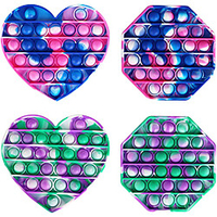 2 pcs Push Pop Bubble Fidget Toy Silicone Tie-dye Autism Fidget Toy Special Needs Stress Reliever Squeeze Sensory Tools to Relieve Emotional Stress for Kids Adults miniinthebox