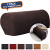 2 Pcs Stretch Sofa Couch Armrest Covers Slipcovers Recliner Armrest Elastic Solid Colored Flocking Polyester Brown Soft Washable miniinthebox