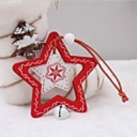 2 Pcs Wooden Christmas Tree Ornamets Pendants Gift Bag For Children Fireplace Hanging Decor Party Supply