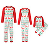 2 Piece Family Look Active Vintage Santa Claus Geometric Color Block Animal Print Long Sleeve Regular Maxi Clothing Set Red