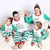 2 Piece Family Look Active Vintage Santa Claus Geometric Color Block Letter Print Long Sleeve Regular Maxi Clothing Set White