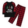 2 Piece Family Look Basic Black Red Color Block Patchwork Long Sleeve Long Maxi Regular Clothing Set Black