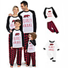 2 Piece Family Look Santa Claus Animal Letter Print Long Sleeve Regular Clothing Set Black