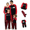 2 Piece Family Look Santa Claus Animal Print Long Sleeve Regular Clothing Set Black