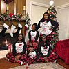 2 Piece Family Look Santa Claus Letter Print Long Sleeve Regular Clothing Set White
