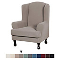 2 Piece Sofa Cover High Stretch Jacquard Fabric Furniture Slipcover Stay in Place Soft Spandex Form Fit Wing Back Armchair Slipcovers Skid Resistance Machine Washable