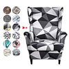 2 Piece Wing back Chair Slipcover Stretchy Wing back Armchair Covers Spandex Polyester Sofa Covers Printed Furniture Protector for Living Room Wing back Chair miniinthebox