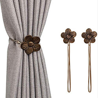 2 Pieces Flower Strap Curtain Buckle Decorative Draperies Holdback