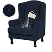 2 Pieces Sofa Cover High Stretch Jacquard Fabric Furniture WaterProof Slipcover Stay in Place Soft Spandex Form Fit Wing Back Armchair Slipcovers Skid Resistance Machine Washable