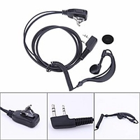 2 PIN Earpiece Headset PTT MIC 1m Ear Hook Walkie Talkie Earbud Interphone Earphone Earpiece for BAOFENG UV5R/KENWOOD/HYT miniinthebox