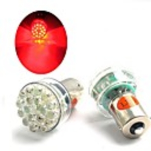 2 Red LED Car Bulbs with 24 LED