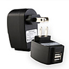 2 USB Port Arc-shaped Power Charger Black