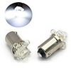 2 White LED BA9S Car Bulbs with 4 LED