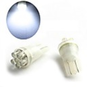 2 White LED T10 Car Bulbs with 6 LED