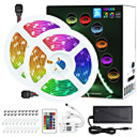 2 X 5M WIFI Smart LED Strip Lights Kit RGB Tiktok Lights 5050 Tape Light Work with Alexa Google Home WiFi Wireless Smart Phone Controlled LED Set 32.8ft 300 LEDs Rope Light 12V 4A Power Supply
