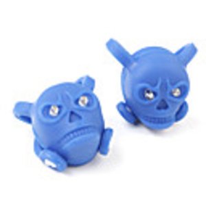 2 x Bicycle Bike Cute Skull Safety Rear Waterproof Silicone Led Light Blue