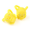2 x Bicycle Bike Cute Skull Safety Rear Waterproof Silicone Led Light Yellow