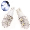 2 Xenon White LED T10 Car Bulbs with 9 LED