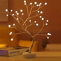 20 Firefly Bonsai Tree Light - Fairy Light Spirit Tree Lamp with 36LED Lights - DIY Artificial Pearl Tree Lamp USB/Battery Touch Switch Deco of Children