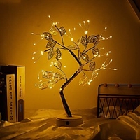 20 Firefly Bonsai Tree Light - Fairy Light Spirit Tree Lamp with 72LED Lights - DIY Artificial Golden Leaf Tree Lamp USB/Battery Touch Switch Deco of Children