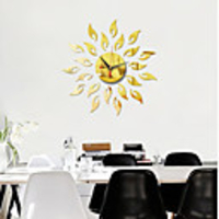 20 Inch Modern Design Sunflower Shape DIY Wall Clock 3D Acrylic Mirror Clock With Quartz Needle For Living Room Bedroom