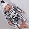20 inch Reborn Doll Baby Toddler Toy Baby Boy Newborn lifelike Eco-friendly Gift Hand Made Cloth 3/4 Silicone Limbs and Cotton Filled Body with Clothes and Accessories for Girls