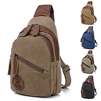 20 L Hiking Sling Backpack Wearable Outdoor Jogging PU Leather Cloth Black Blue Khaki