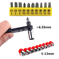 20 Pcs Chrome Vanadium Steel Dual Purpose Screwdriver Multifunctional Cross a Word With The Sleeve Combination Tool Kit