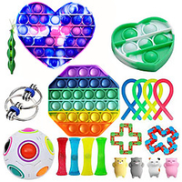 20 pcs Fidget Sensory Toy Set Stress Relief Toys Autism Anxiety Relief Stress Pop Bubble Fidget Sensory Toy For Kids Adults miniinthebox