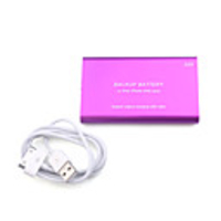 2000mAh Aluminium External Battery For Ipad, Iphone 4, Ipod - Purple