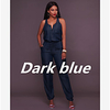 2019 amazon quality standard code european and american fashion slim casual waist waist wide-leg denim jumpsuit miniinthebox