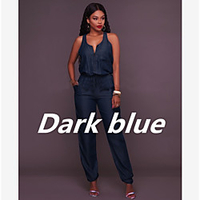 2019 amazon quality standard code european and american fashion slim casual waist waist wide-leg denim jumpsuit miniinthebox