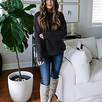 2020 autumn and winter amazon new round neck solid color pullover loose ol commuter plus size sweater fashion sweater women miniinthebox