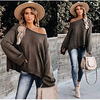 2020 autumn and winter european and american foreign trade cross-border amazon new round neck pocket loose casual women