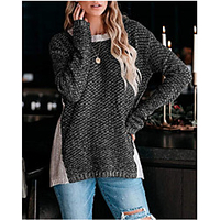 2020 fall/winter europe and america new foreign trade amazon plus size commuter ol round neck mixed wool explosive knit sweater blouse miniinthebox