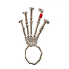 2020 fashionable skeleton punk hand bone bracelet bangle ring for nightclub halloween costume accessories,  skull fingers metal skeleton slave bracelet ring,  valentines rock. (silver)