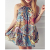 2021 aliexpress amazon wish summer new bohemian print halterneck dress miniinthebox