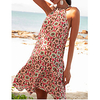 2021 aliexpress amazon wish summer new bohemian print halterneck sleeveless dress miniinthebox