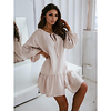 2021 aliexpress wish amazon new spring and summer bubble sleeve fashionable cotton and linen wide loose dress miniinthebox