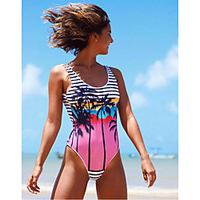 2021 amazon europe and america new coconut one-piece bikini for swimwear one-piece printed swimsuit bikini miniinthebox