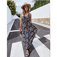 2021 amazon wish independent station hot style summer sleeveless sling coconut leaf bohemian dress miniinthebox