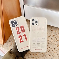 2021 Calendar Case For Apple iPhone 12 / iPhone 11 / iPhone 12 Pro Max Shockproof Back Cover Word / Phrase TPU