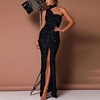 2021 chu yi high-waisted red flying long skirt wrapped chest style commuter sequined solid color dress miniinthebox