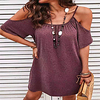 2021 cross-border european and american style off-shoulder ruffled mini suspender dress miniinthebox