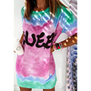 2021 european and american cross-border spring and summer new positioning printing gradient color short t-shirt dress 8315 miniinthebox